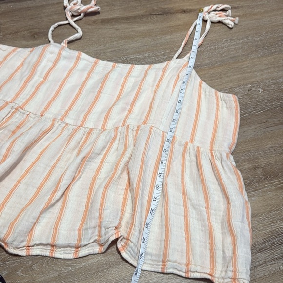 Old Navy Size XXL Orange Pink Smocked Tie Front Tank Top - Picture 10 of 10